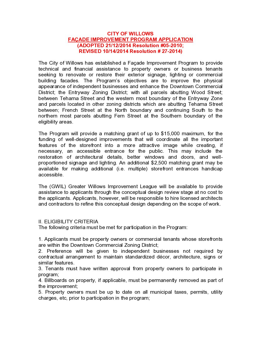 10-24-2018-Facade-Improvement-App Facade Improvement Application 10-24-18