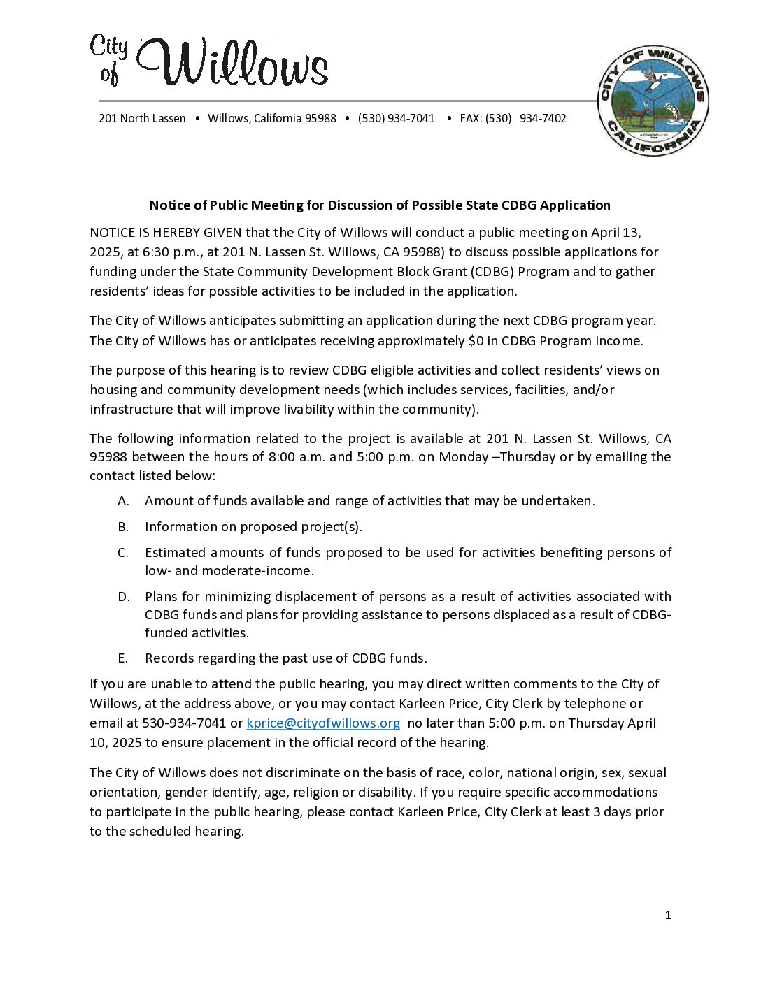 CDBG-Public-Notice Community Development Block Grant Public Notice