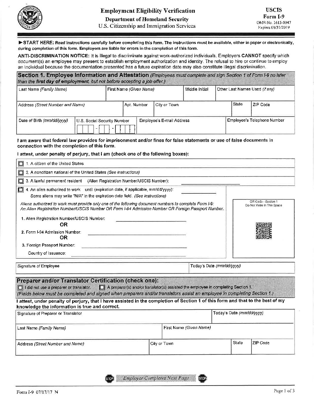 Employment-Eligibility-Verification-Form-Fillable Employment Eligibility Verification Form Fillable