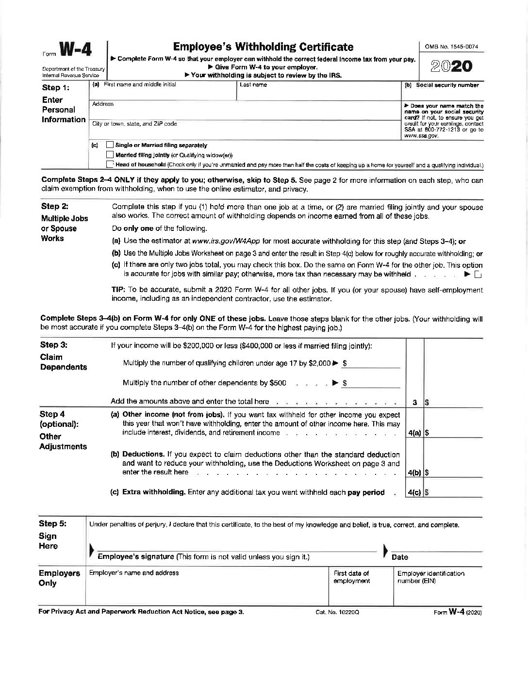 Form-W-4-2020 Form W4