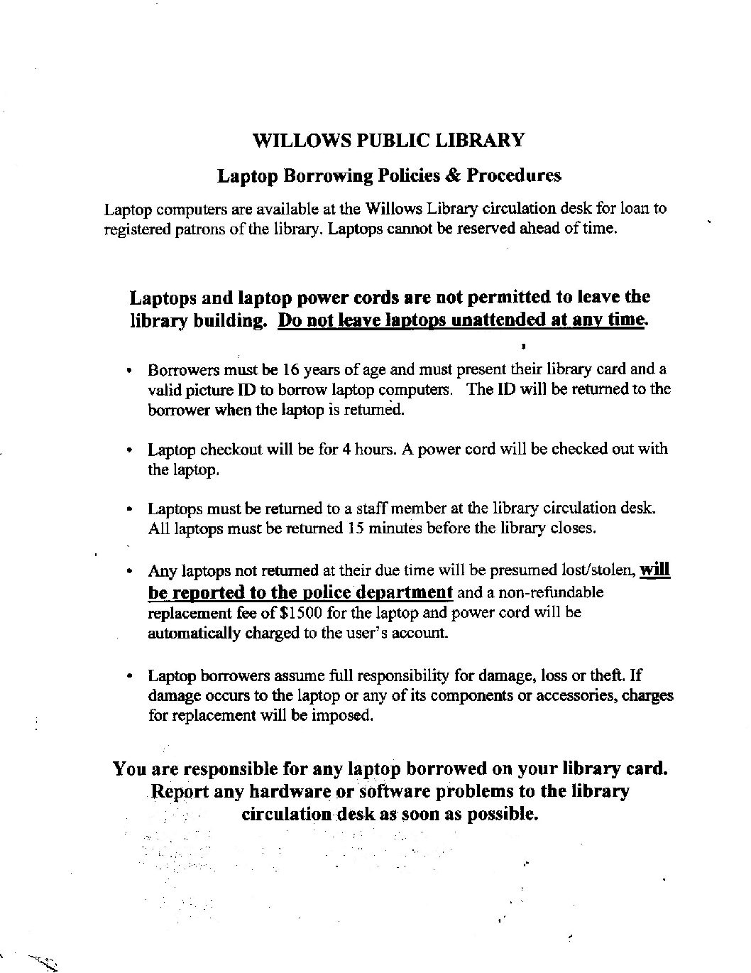 Library Policies Packet Library Policy Packet