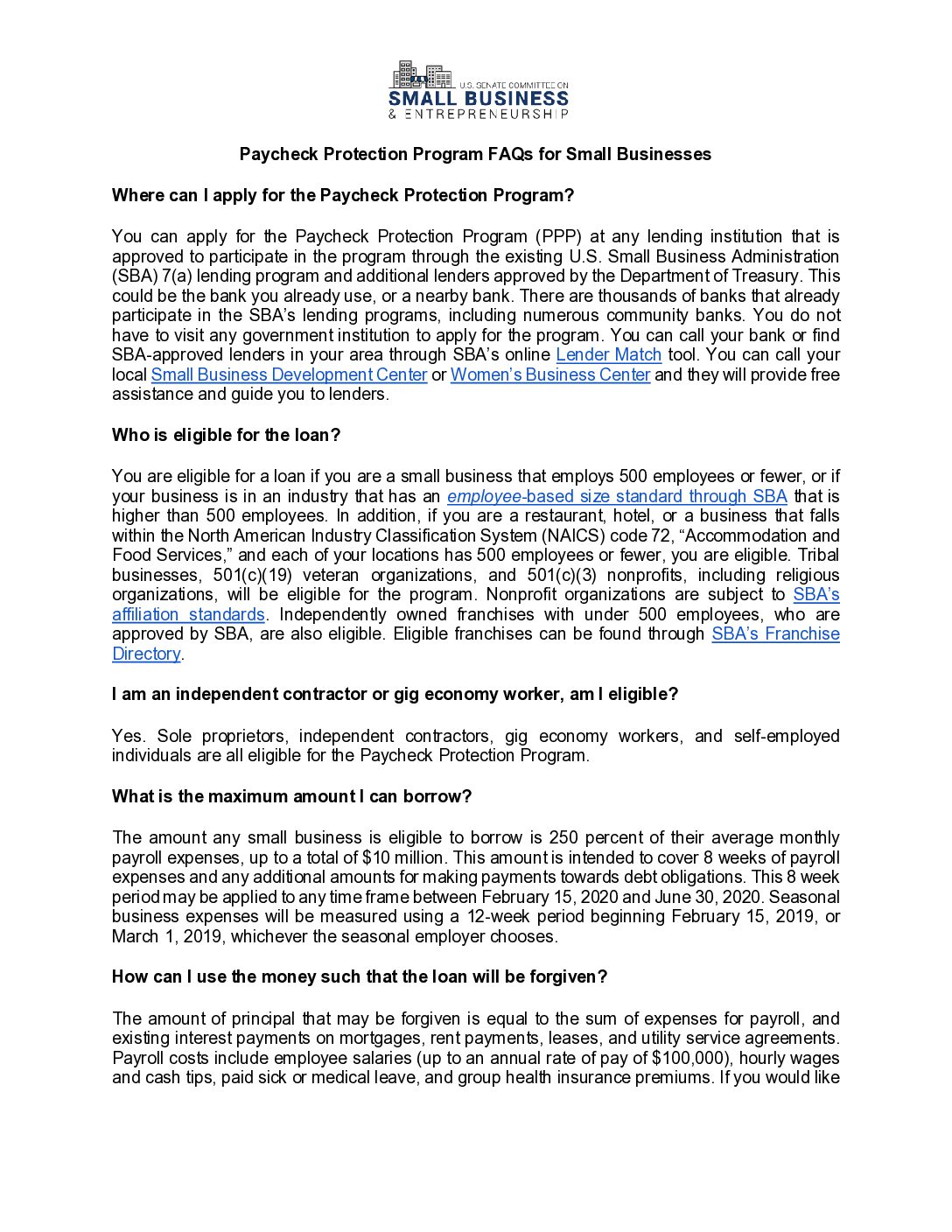 Paycheck Protection Program Paycheck Protection Program