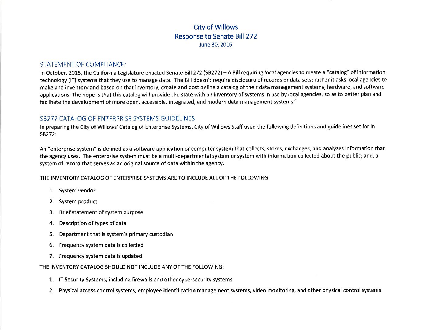 SB 272 Enterprise System Catalog 2025 SB 272 Enterprise System Catalog 2025