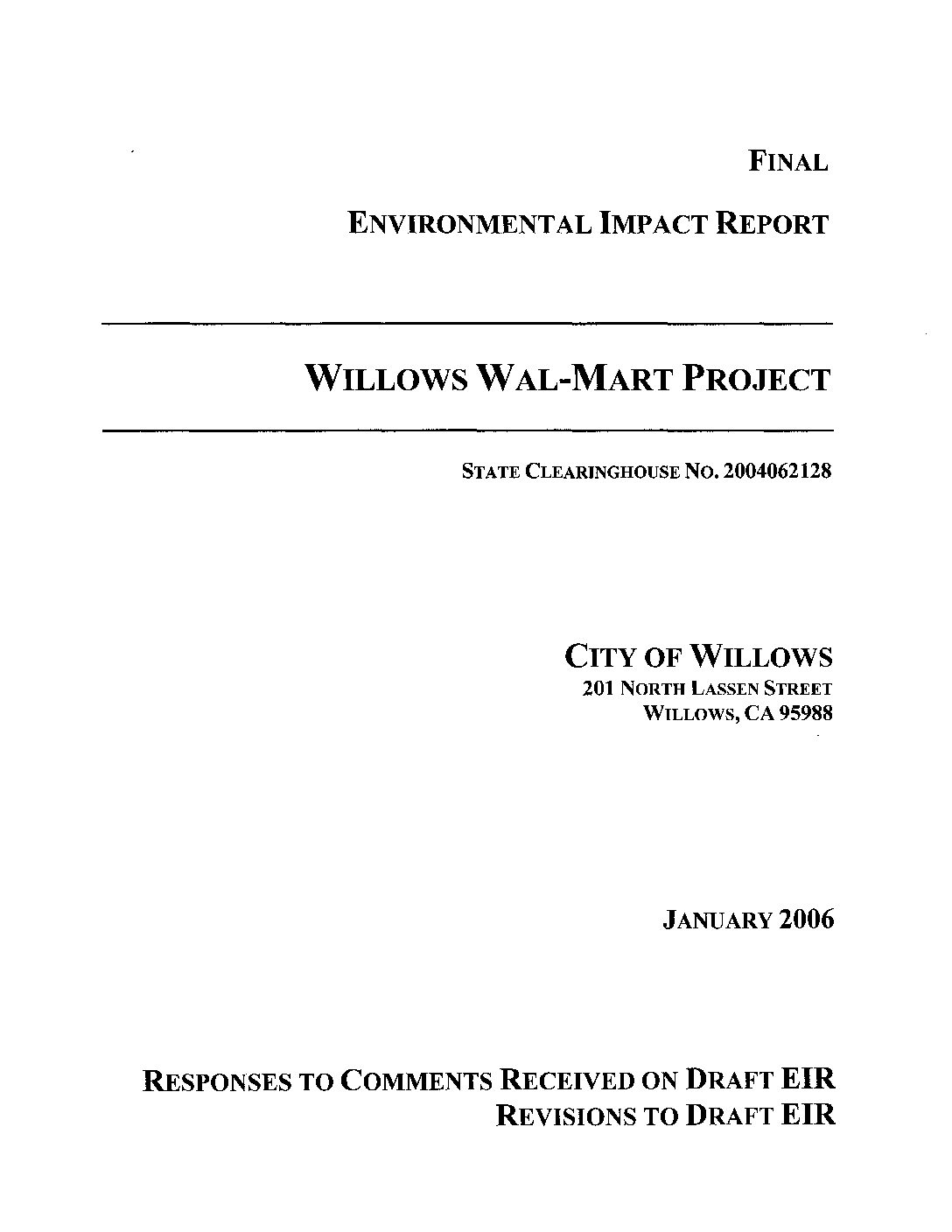 Willows-Walmart-Project-FEIR-Final-Environmental-Impact-Report Willows Walmart Project Final Environmental Impact Report